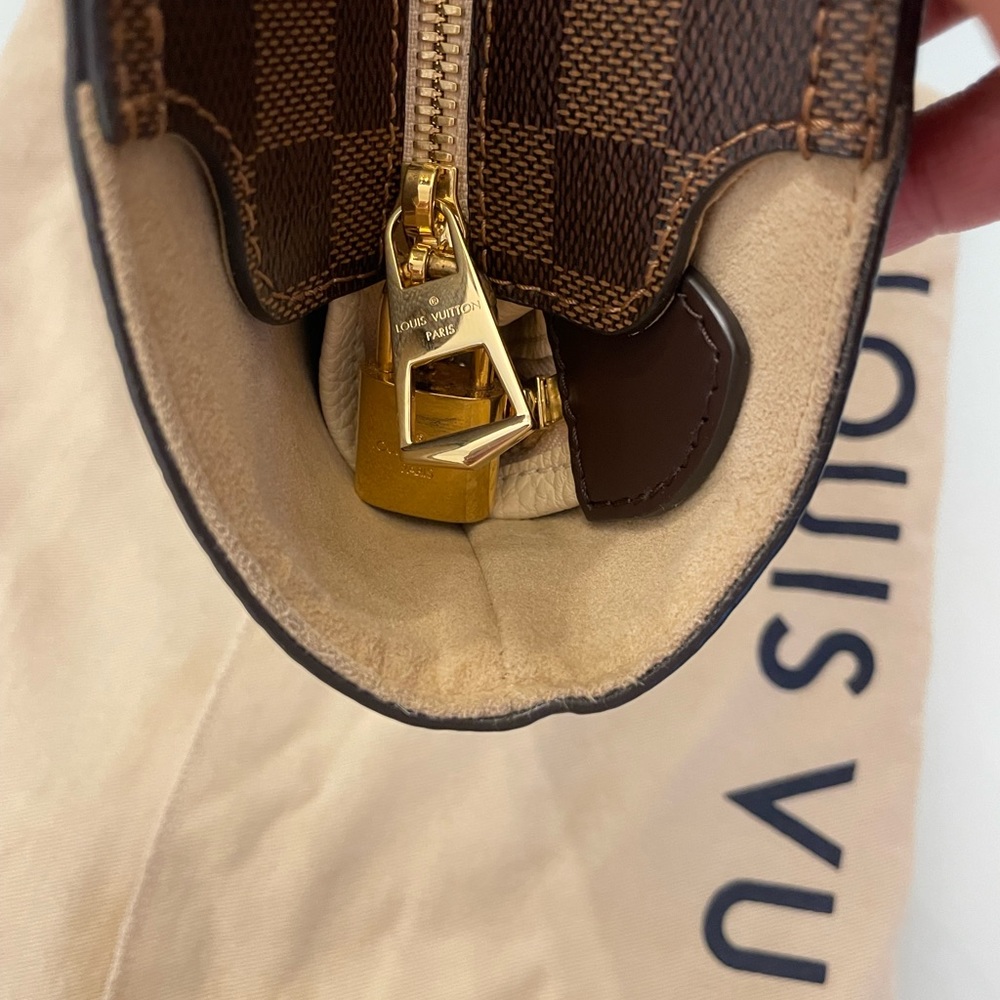 Louis Vuitton Damier Shoulder Bag with zipper Brown Cream (W/ lock & key) N44022 - Picture 4 of 15